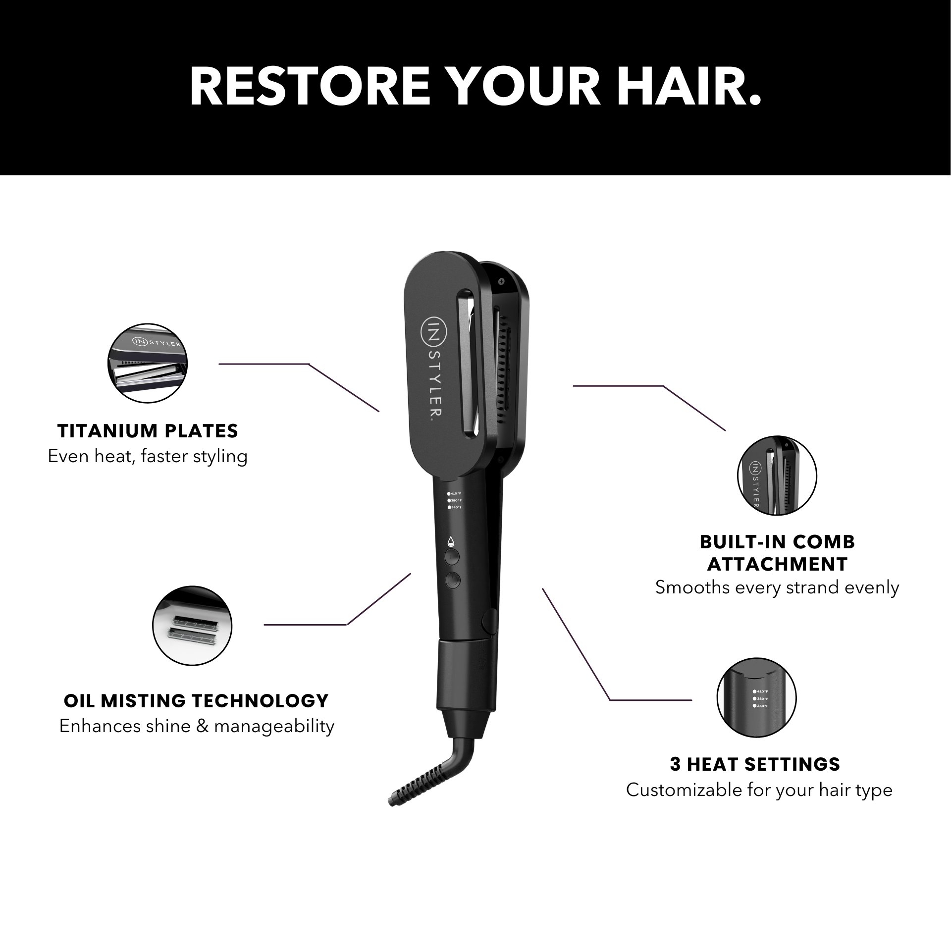 Gloss Guard 1" Titanium Misting Iron